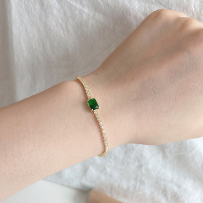 [Am jewelry]1.0 Carat Unique Emerald Cut Banquet Bracelet