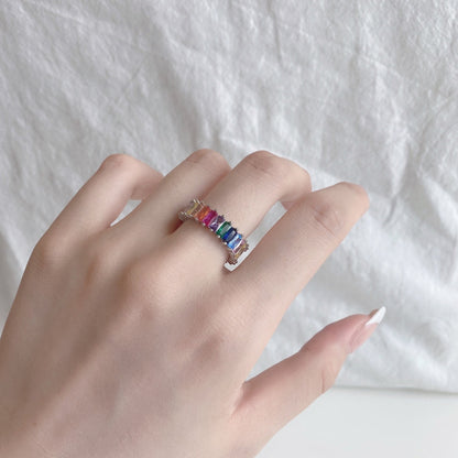 [Am jewelry]Unique Colorful Radiant Cut RIng