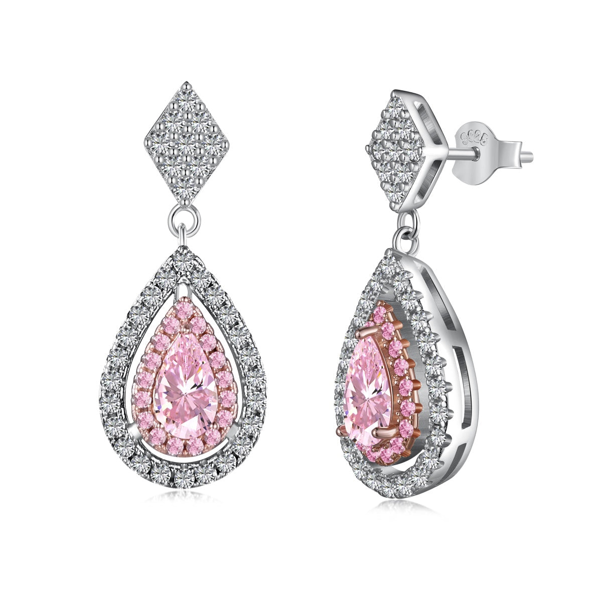 [Am jewelry]Ornate Delicate Water Drop Shape Banquet Earrings