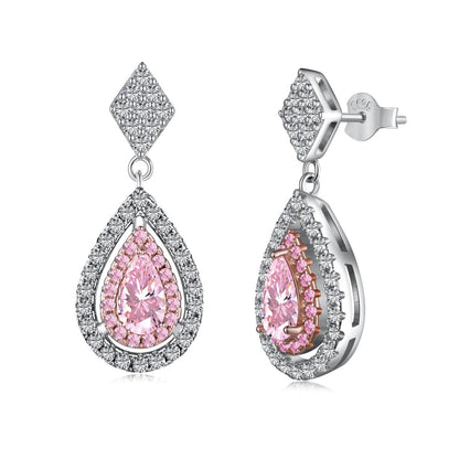 [Am jewelry]Ornate Delicate Water Drop Shape Banquet Earrings