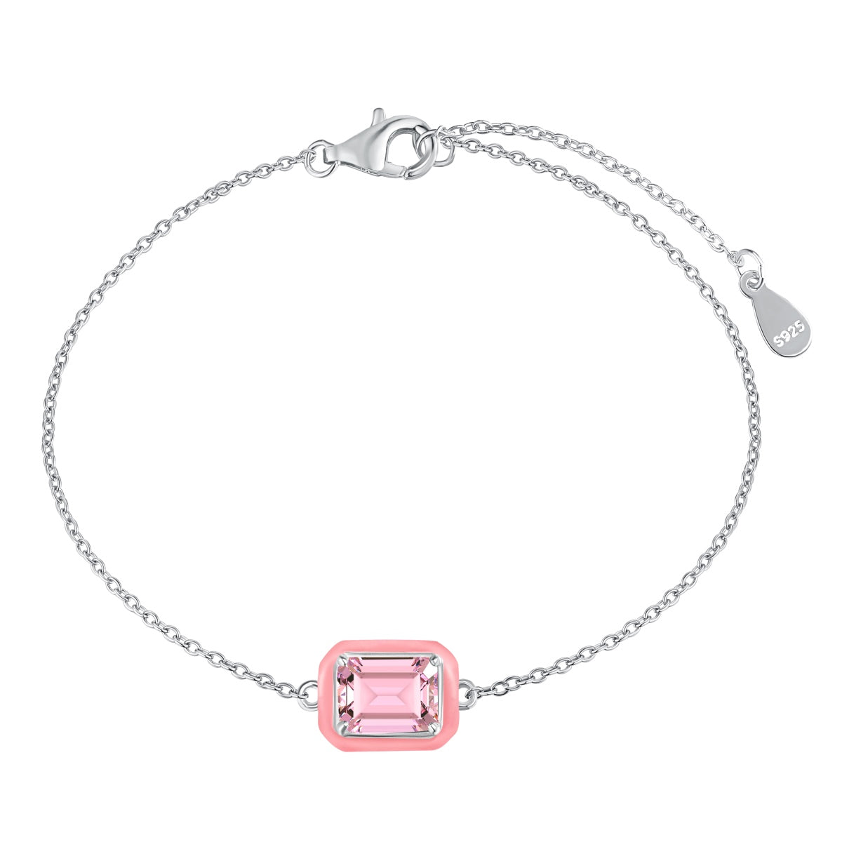 [Am jewelry]2.0 Carat Sparkling Colorful Emerald Cut Daily Bracelet