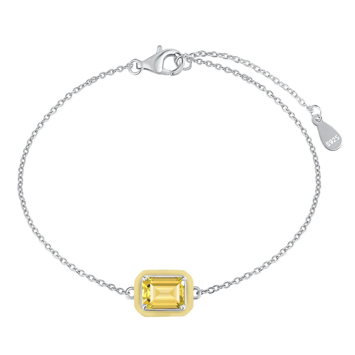 [Am jewelry]2.0 Carat Sparkling Colorful Emerald Cut Daily Bracelet