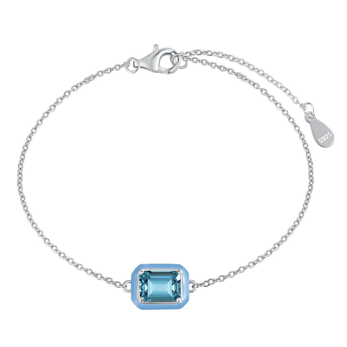 [Am jewelry]2.0 Carat Sparkling Colorful Emerald Cut Daily Bracelet