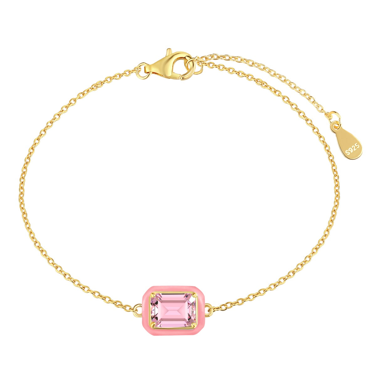[Am jewelry]2.0 Carat Sparkling Colorful Emerald Cut Daily Bracelet