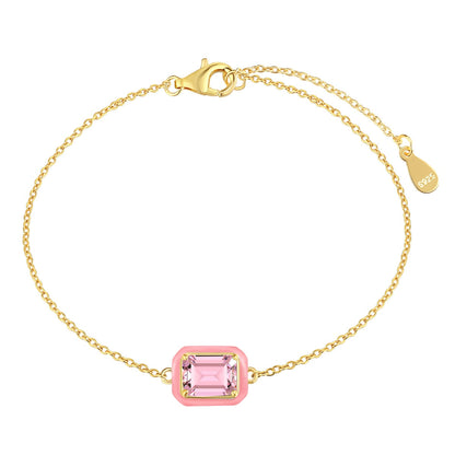 [Am jewelry]2.0 Carat Sparkling Colorful Emerald Cut Daily Bracelet