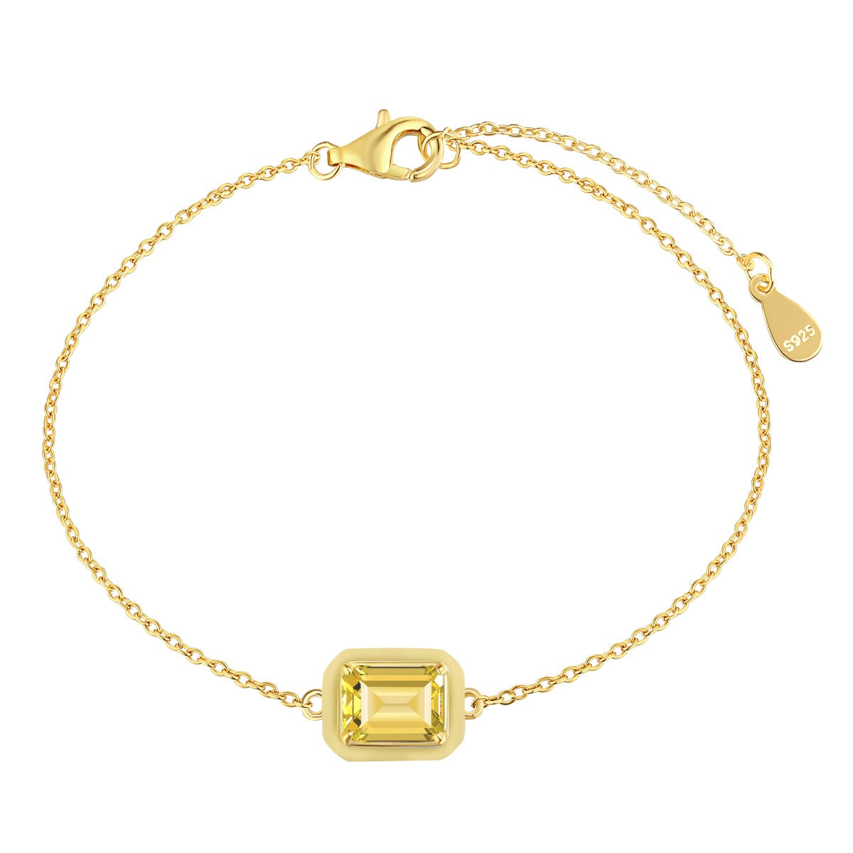 [Am jewelry]2.0 Carat Sparkling Colorful Emerald Cut Daily Bracelet