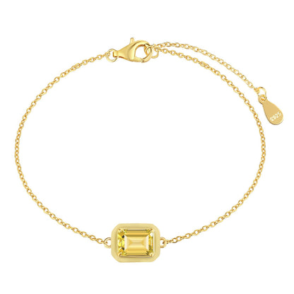 [Am jewelry]2.0 Carat Sparkling Colorful Emerald Cut Daily Bracelet