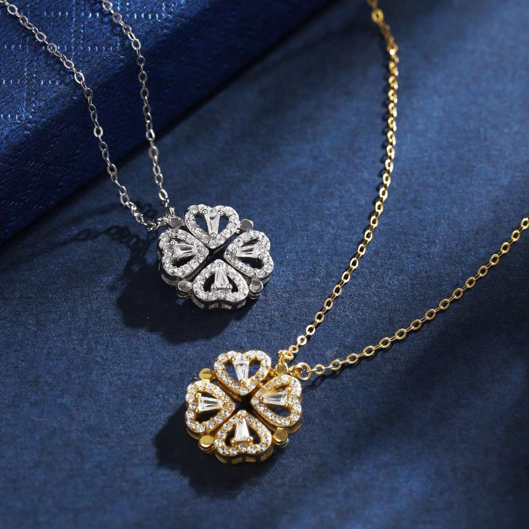 [Am jewelry]Ornate Heart Cut Flower Shape Necklace