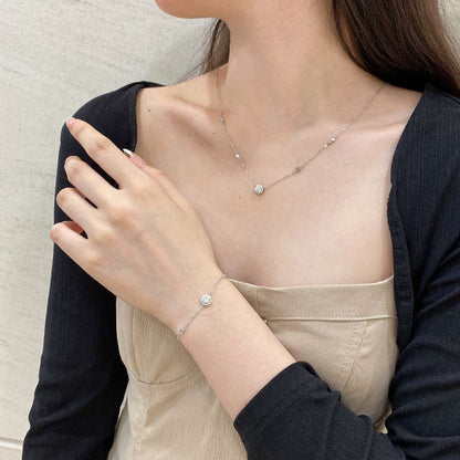 [Am jewelry]Dazzling Round Cut Shape Bracelet