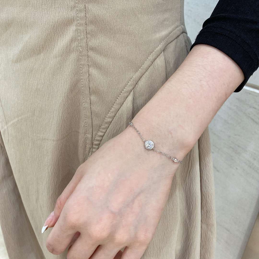 [Am jewelry]Dazzling Round Cut Shape Bracelet