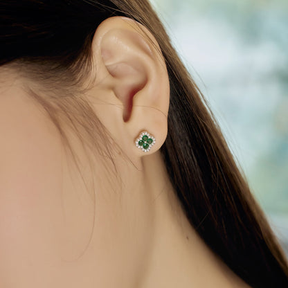 [Am jewelry]Four-Leaf Clover Flower Shaped Earrings