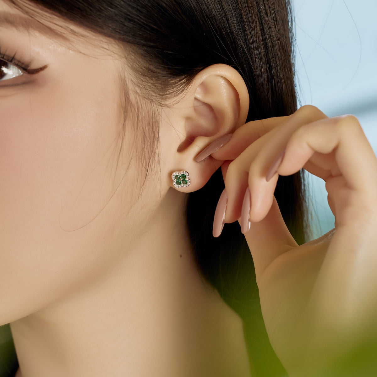 [Am jewelry]Four-Leaf Clover Flower Shaped Earrings