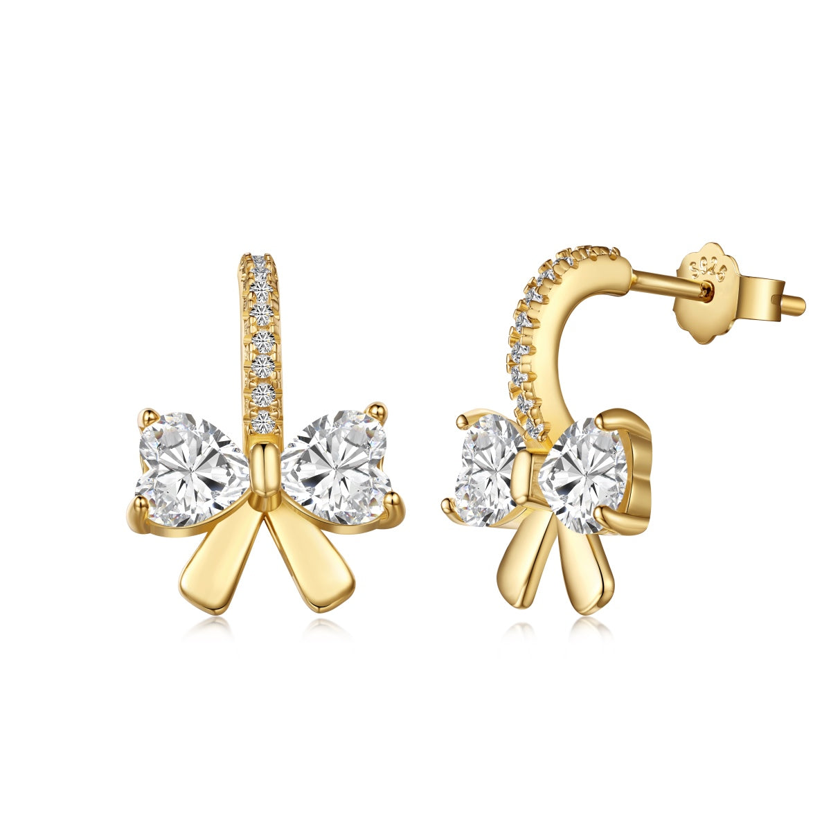 [Am jewelry]Exquisite Earrings With Heart-Shaped Bow Design