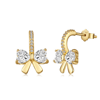 [Am jewelry]Exquisite Earrings With Heart-Shaped Bow Design