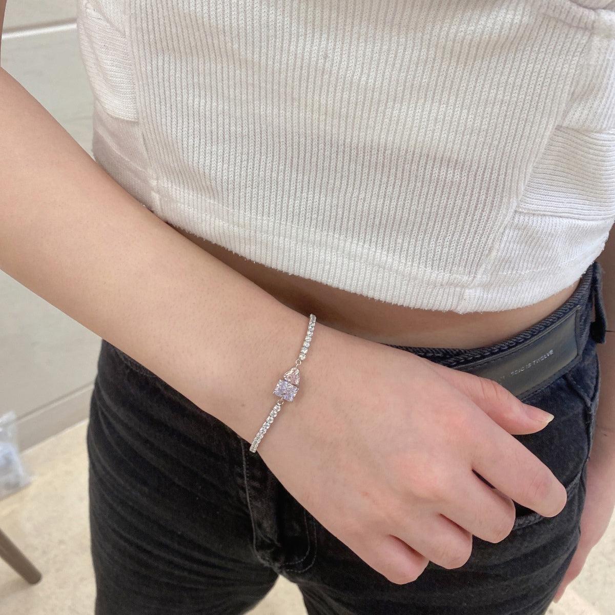 [Am jewelry]Dazzling Unique Multi Shape Lover Bracelet