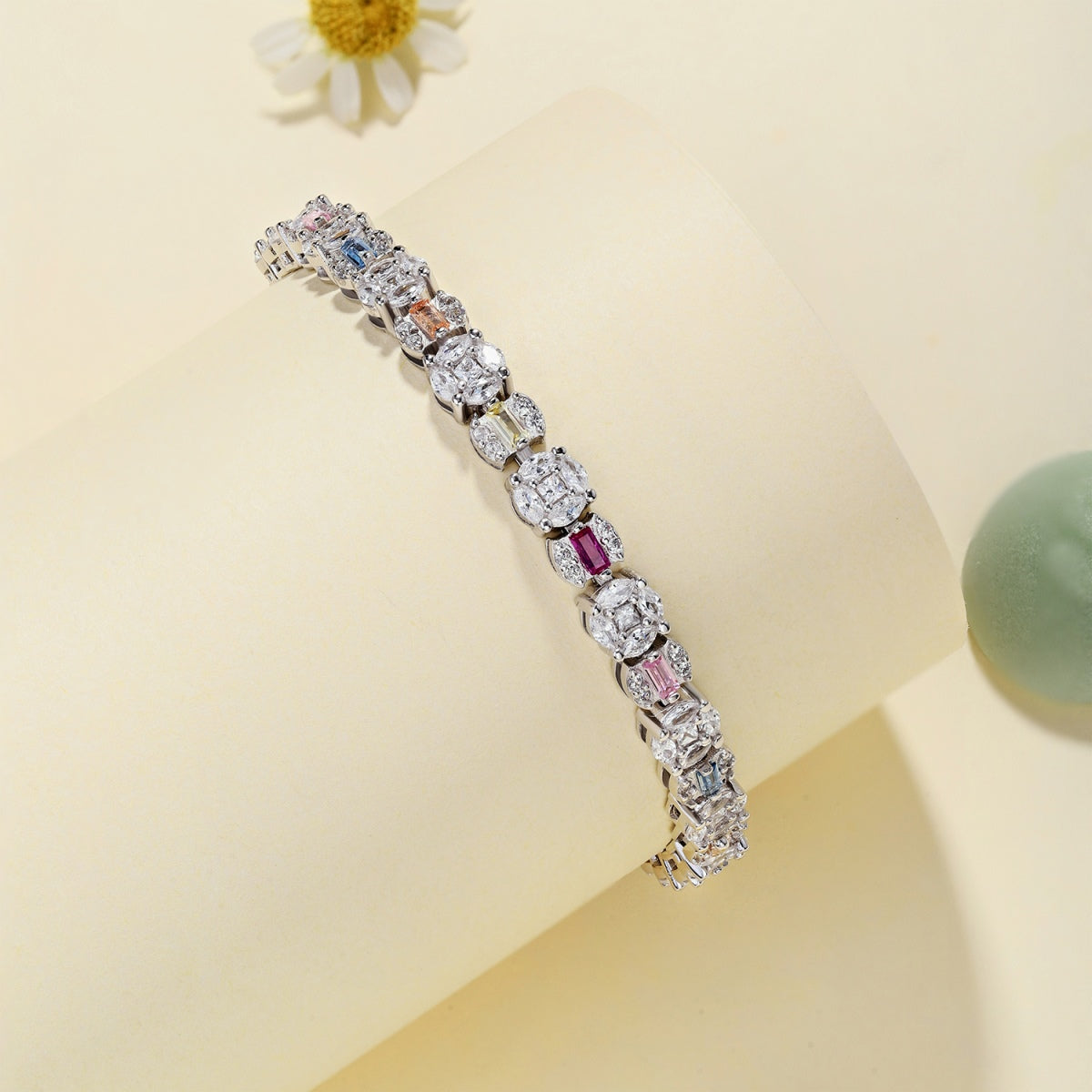 [Am jewelry]Dazzling Radiant Multi Cut Daily Bracelet