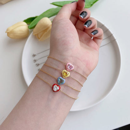 [Am jewelry]Sparkling Romantic Heart Shape Lover Bracelet