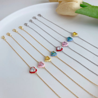 [Am jewelry]Sparkling Romantic Heart Shape Lover Bracelet