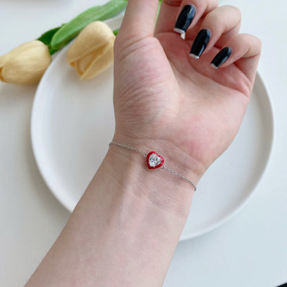 [Am jewelry]Sparkling Romantic Heart Shape Lover Bracelet