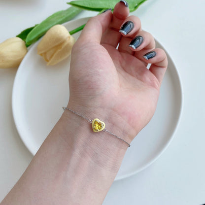 [Am jewelry]Sparkling Romantic Heart Shape Lover Bracelet