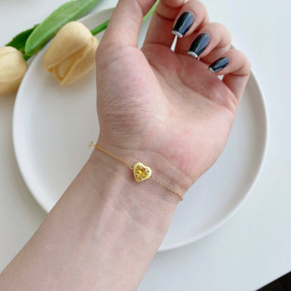 [Am jewelry]Sparkling Romantic Heart Shape Lover Bracelet
