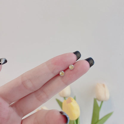 [Am jewelry]Sparkling Colorful Round Shape Earrings