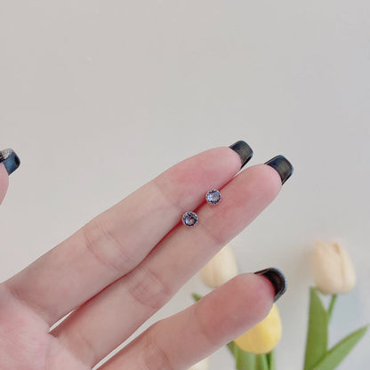 [Am jewelry]Sparkling Colorful Round Shape Earrings