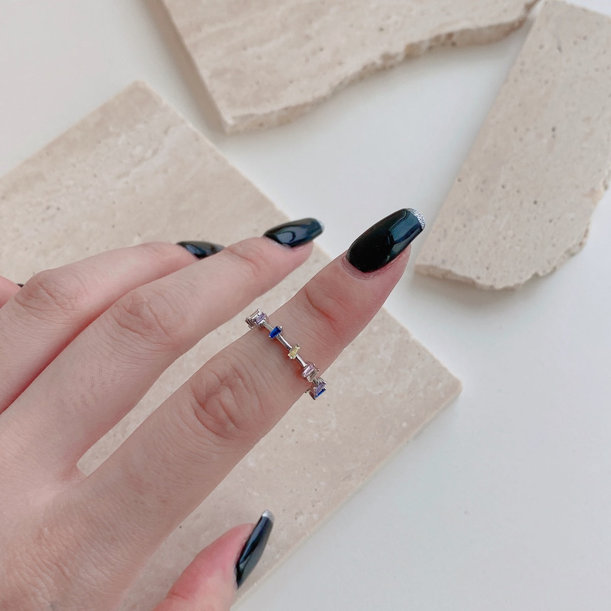 [Am jewelry]Unique Trapezoid Cut Daily Ring