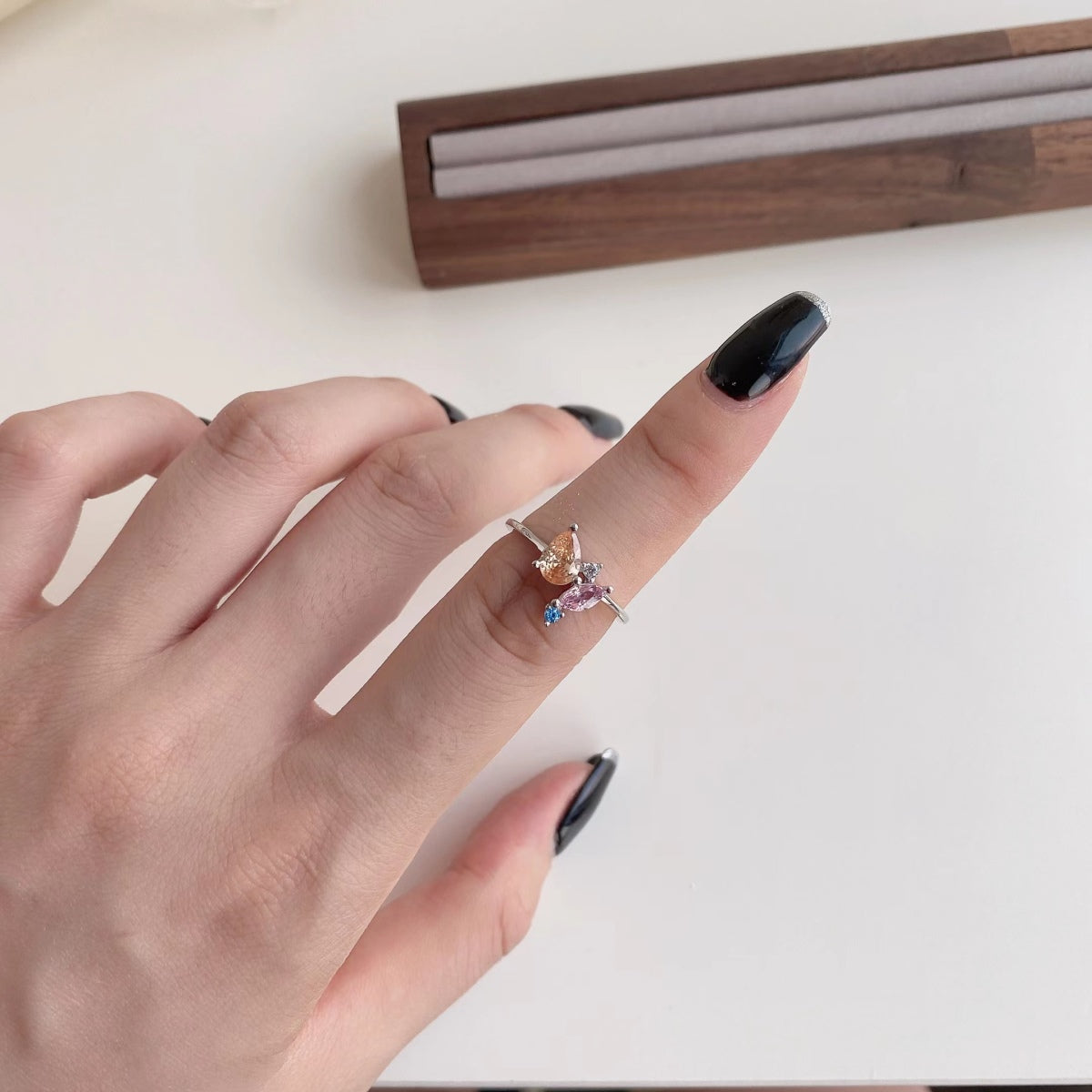 [Am jewelry]Radiant Colorful Multi Cut Daily Ring