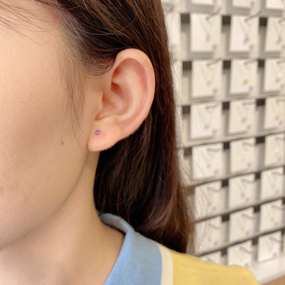 [Am jewelry]Delicate Solitaire Earrings