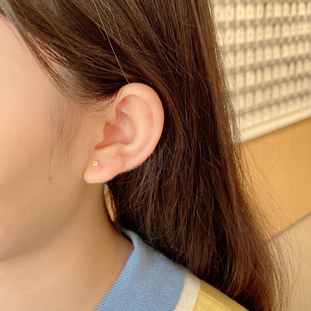 [Am jewelry]Delicate Solitaire Earrings
