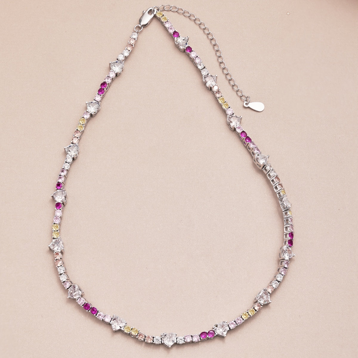 [Am jewelry]Delicate Colorful Rainbow Tennis Chain