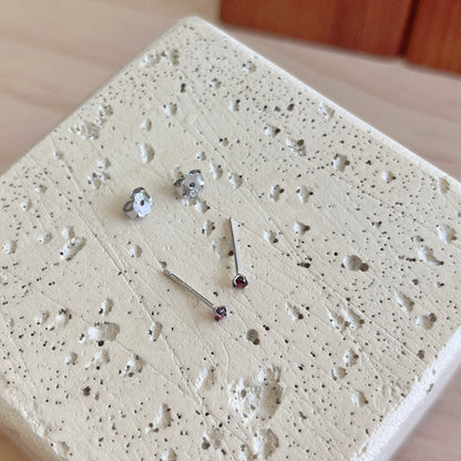 [Am jewelry]Delicate Solitaire Earrings