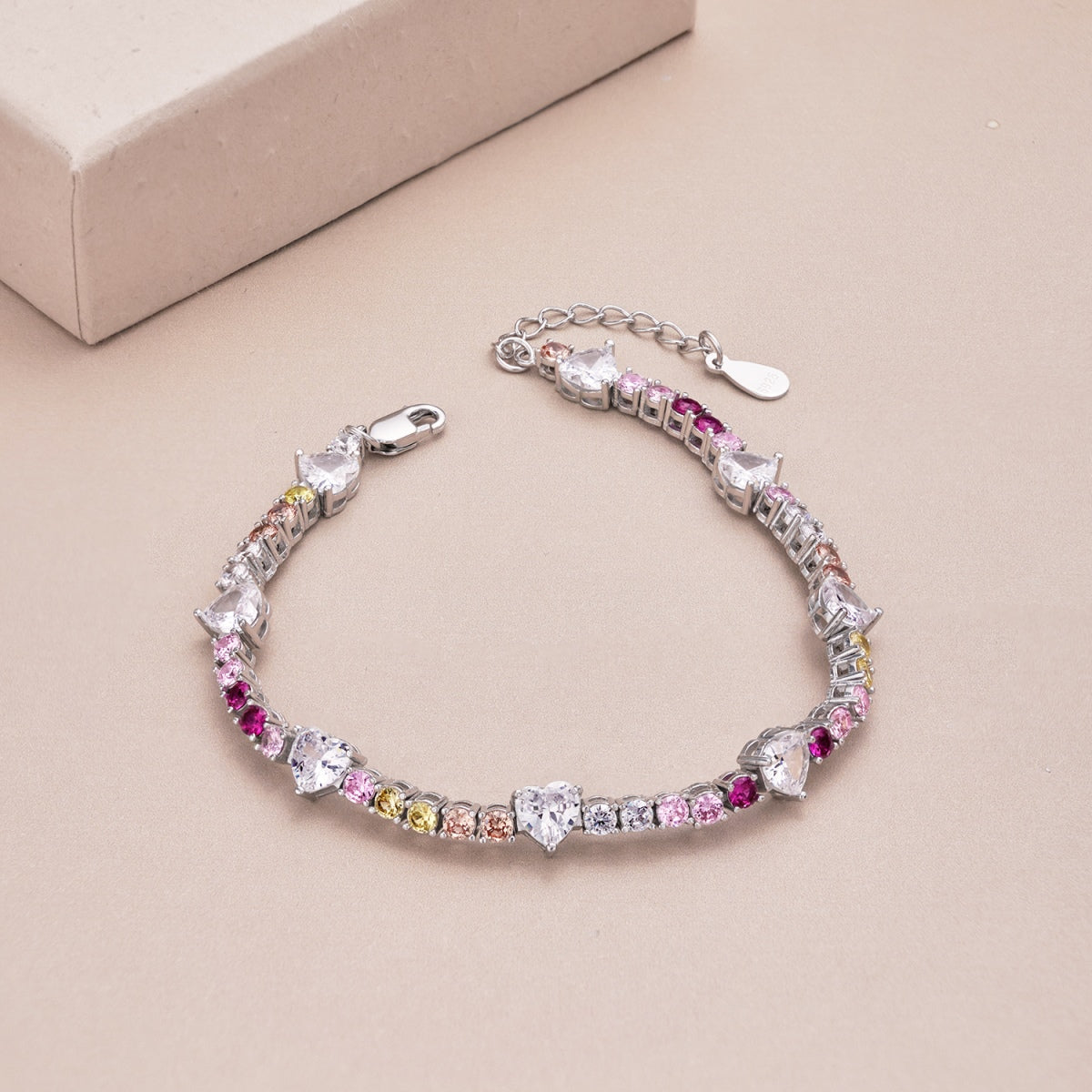 [Am jewelry]Romantic Heart Shape Round Cut Lover Bracelet