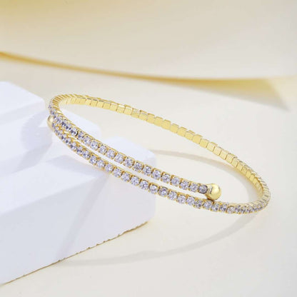 [Am jewelry]Row of Diamonds Round Fashion Bracelet