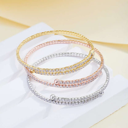 [Am jewelry]Row of Diamonds Round Fashion Bracelet