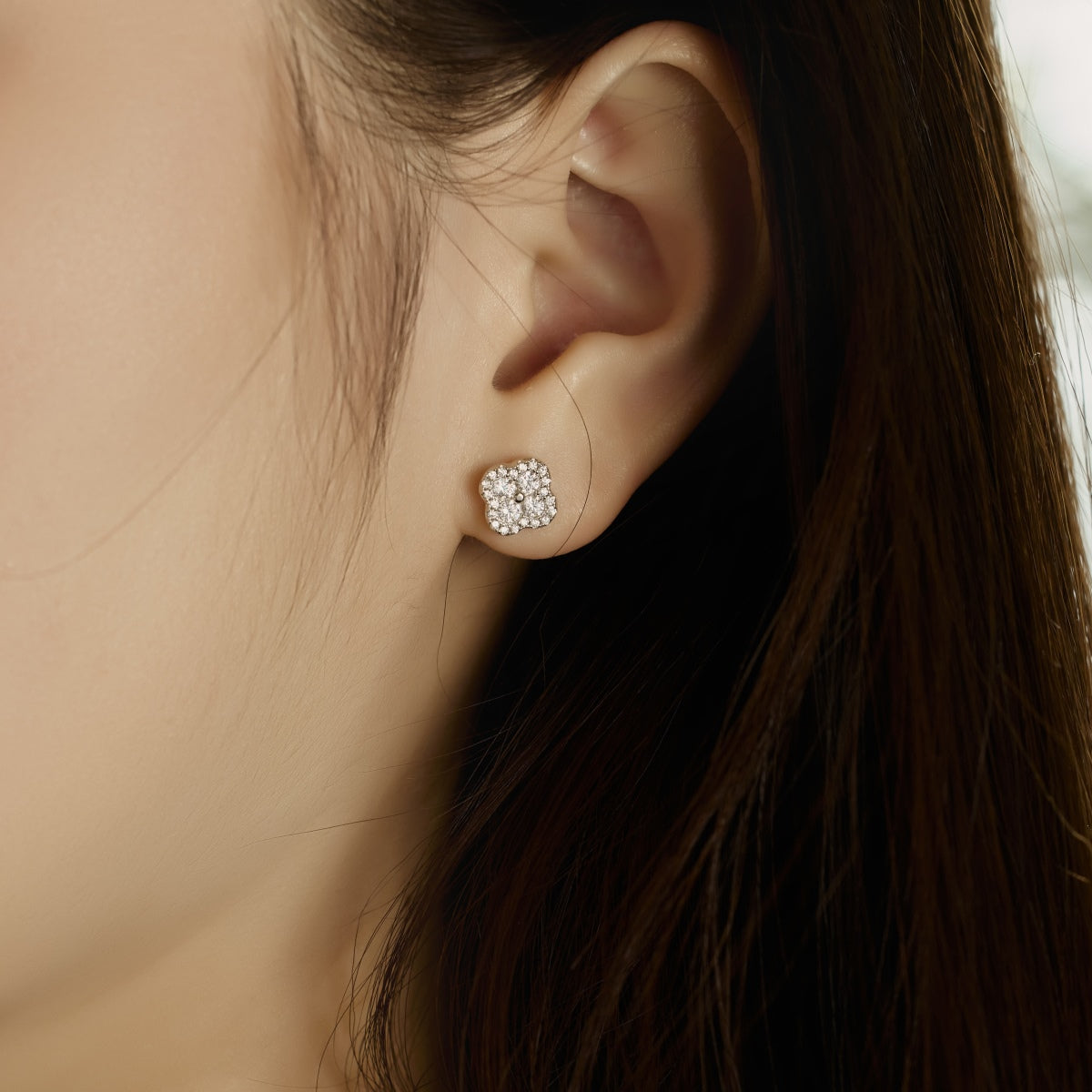 [Am jewelry]Four-Leaf Clover Flower Shaped Earrings