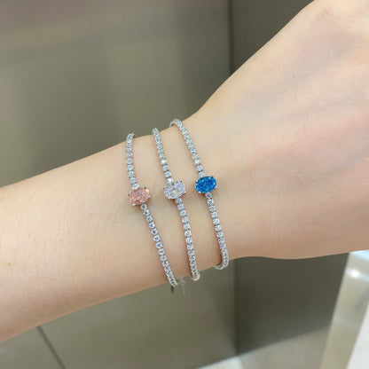 [Am jewelry]0.75 Carat Exquisite Oval Cut Daily Bracelet