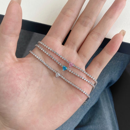 [Am jewelry]0.5 Carat Elegant Romantic Heart Shape Lover Bracelet
