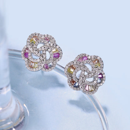 [Am jewelry]Exquisite Flower Shape Daily Earrings