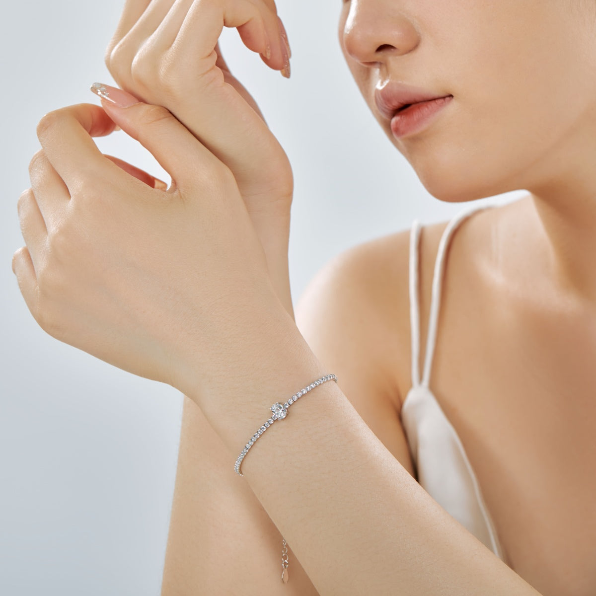 [Am jewelry]0.75 Carat Exquisite Oval Cut Daily Bracelet