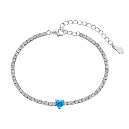 [Am jewelry]0.5 Carat Elegant Romantic Heart Shape Lover Bracelet