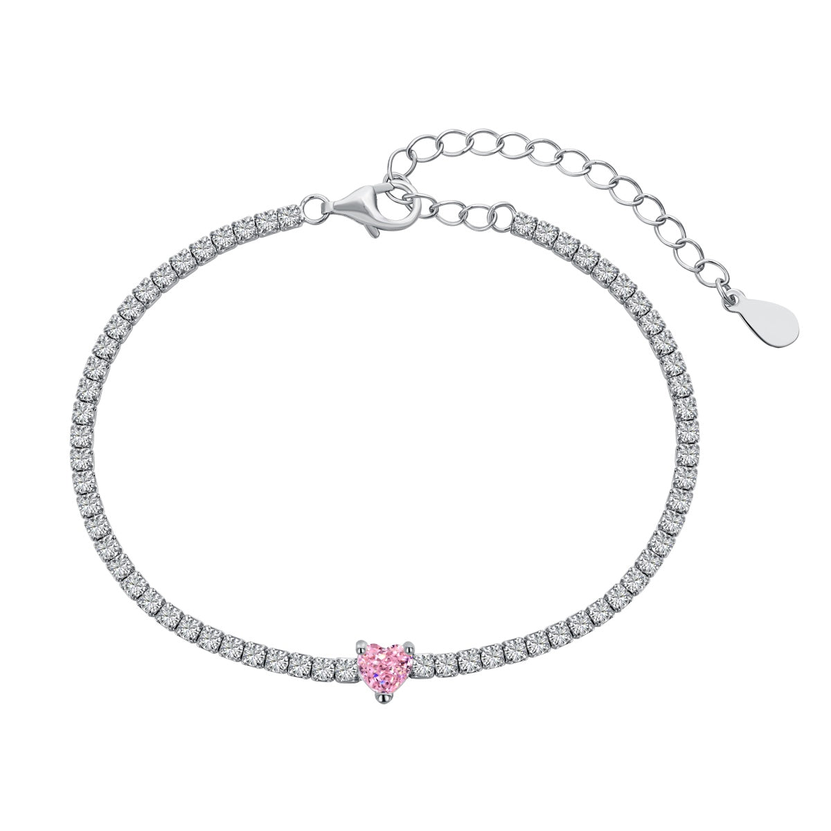 [Am jewelry]0.5 Carat Elegant Romantic Heart Shape Lover Bracelet