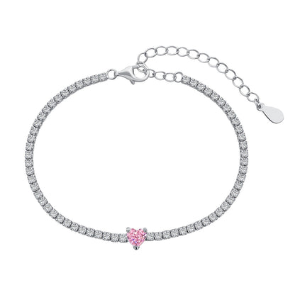 [Am jewelry]0.5 Carat Elegant Romantic Heart Shape Lover Bracelet