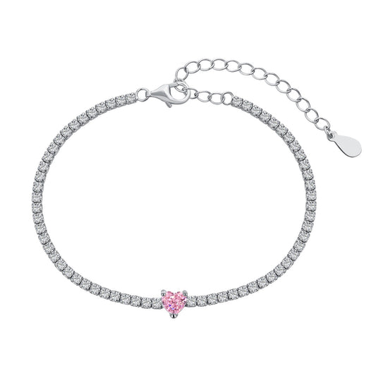 [Am jewelry]0.5 Carat Elegant Romantic Heart Shape Lover Bracelet