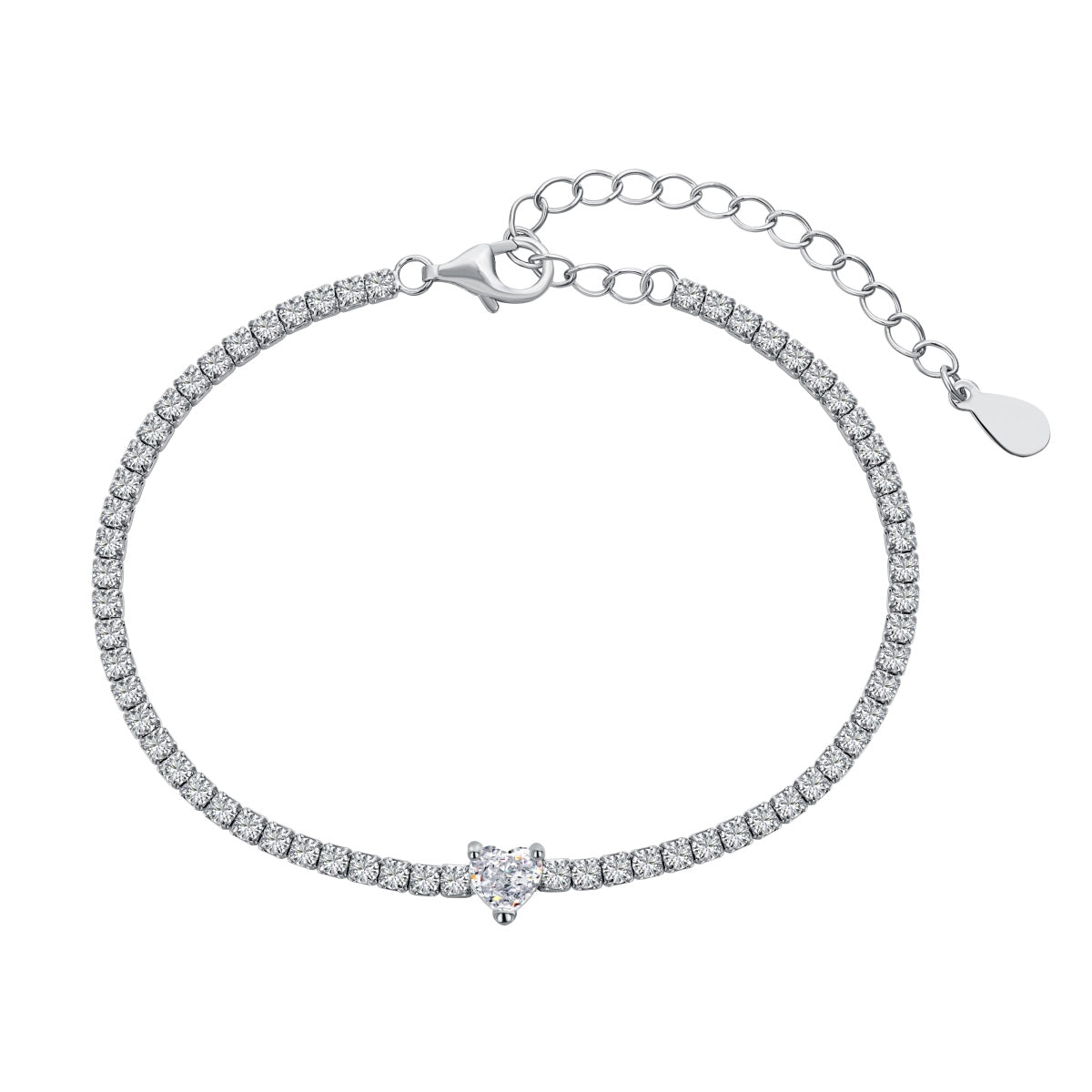 [Am jewelry]0.5 Carat Elegant Romantic Heart Shape Lover Bracelet