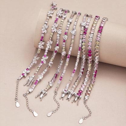 [Am jewelry]Romantic Heart Shape Round Cut Lover Bracelet