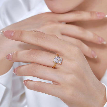 [Am jewelry]4.0 Carat Ornate Enchanting Radiand Cut Banquet Ring