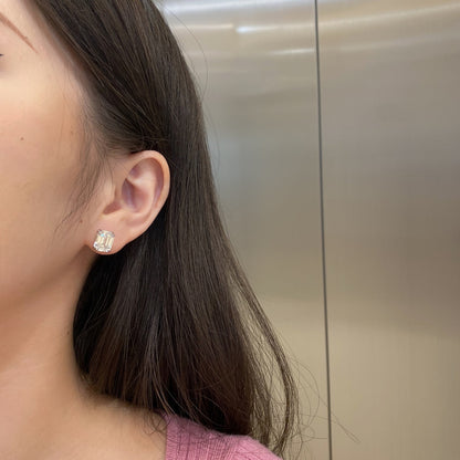[Am jewelry]Dazzling Square Shape Earrings