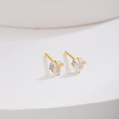 [Am jewelry]Sparkling Heart Shaped Simple Earrings